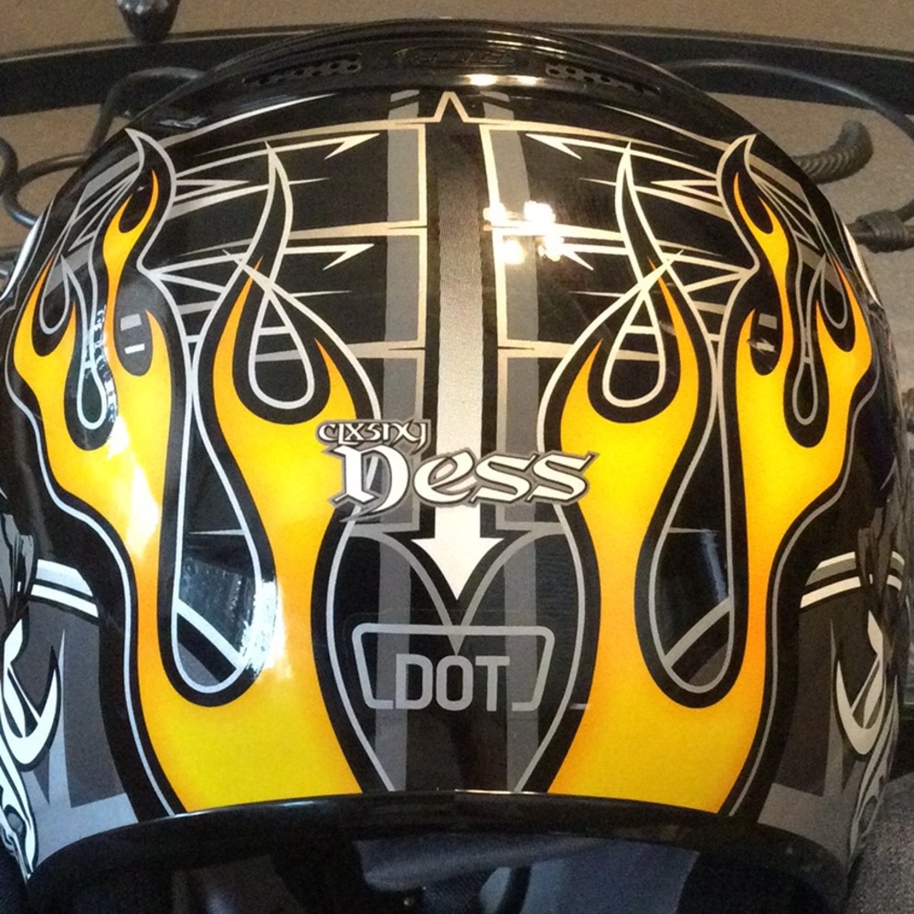 HJC Black and Yellow Graphic Helmet - Picture 5 of 10